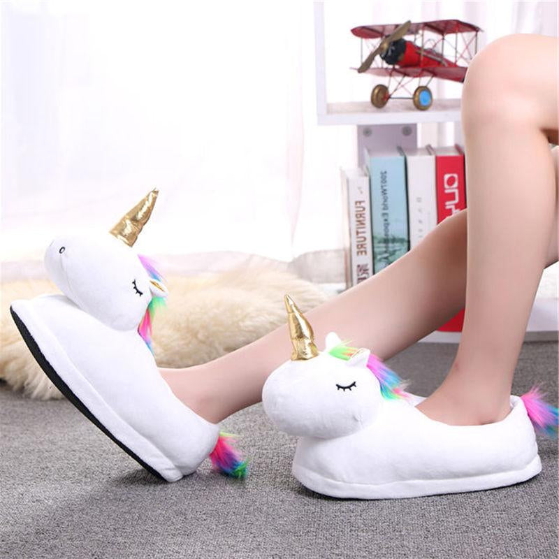 Cute Plush Unicorn Slippers Home Slippers