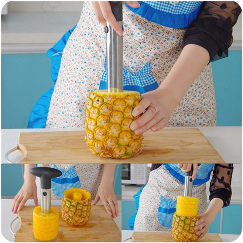 Pineapple Fruit Corer Slicer - Stainless Steel Peeler Parer Cutter