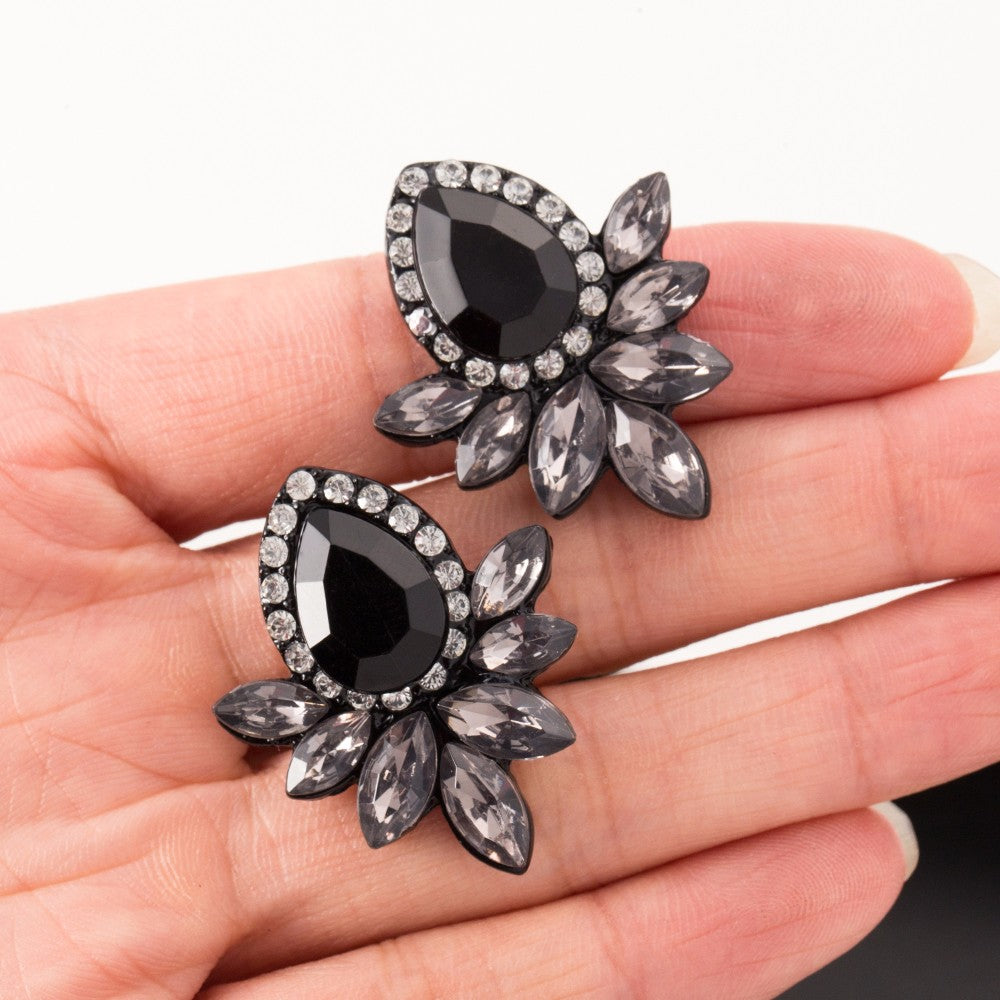 Rhinestone Glass With Gems Ear Stud Earrings