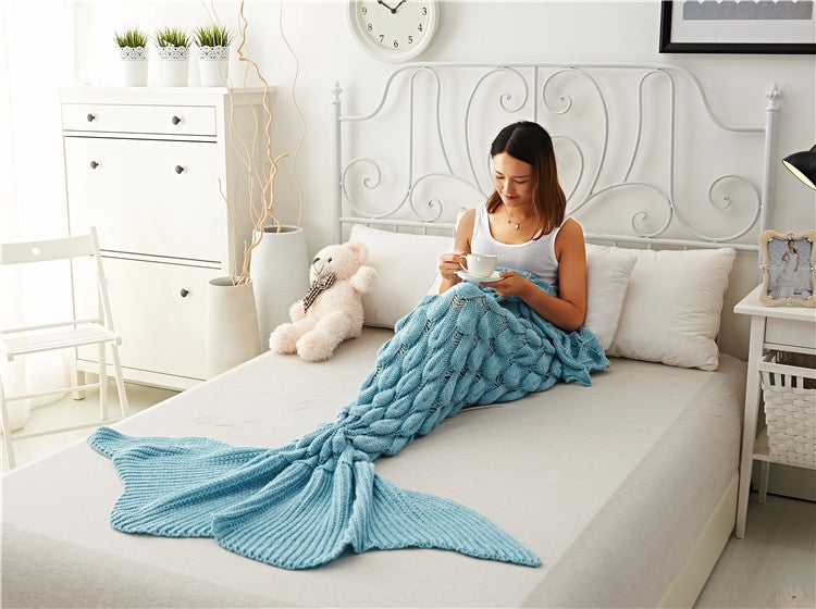 Handmade Mermaid Tail Blanket Kids Adult 