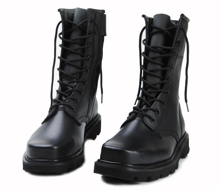Leather Combat And Steel Head Tooling Boots 
