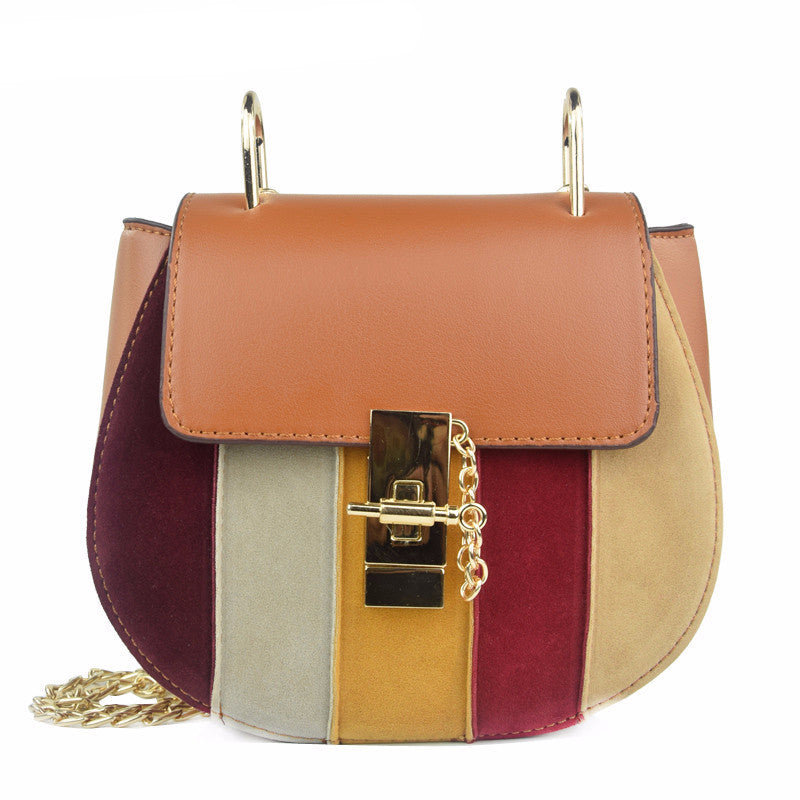 Small Patchwork Saddle Crossbody Bag 