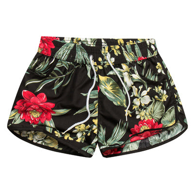 Floral Summer Plaid Men Women Beach Shorts 