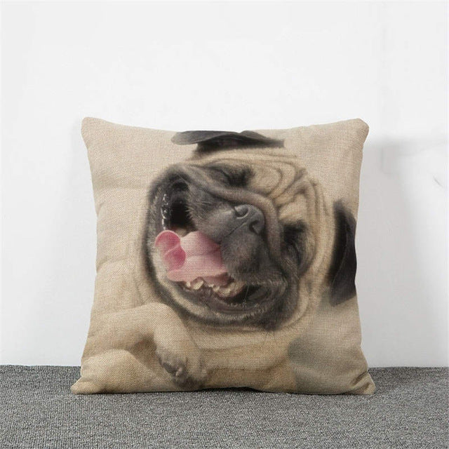 Pug Dog Pillowcase Cushion Cover 