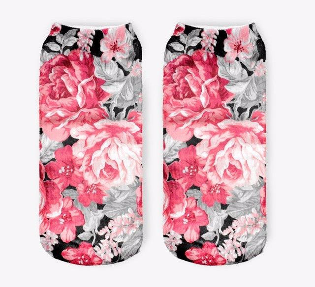 Vintage Flowers Women Low Cut Ankle Socks