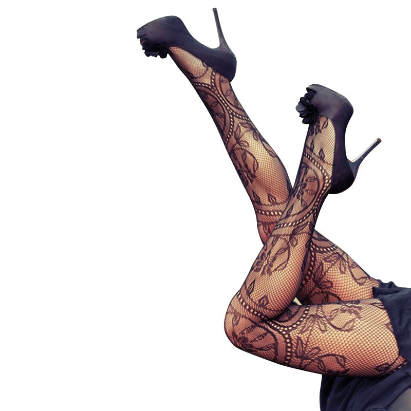 Sexy Elastic Flower Fishnet Pantyhose