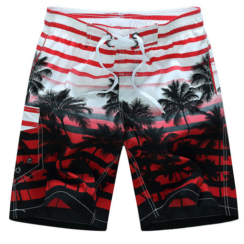 Quick Dry Coconut Tree Men Beach Shorts