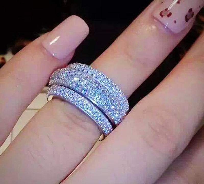 Sterling Silver Wedding Engagement Ring