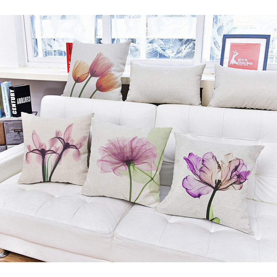 Floral Flower Cushion Cover Pillow Cases 