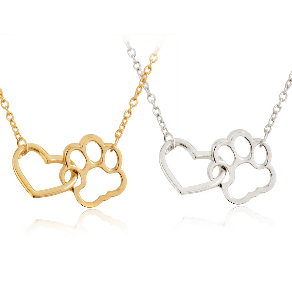 Paw Heart Print Necklace 