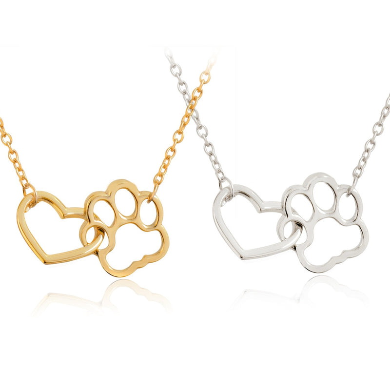 Paw Heart Print Necklace