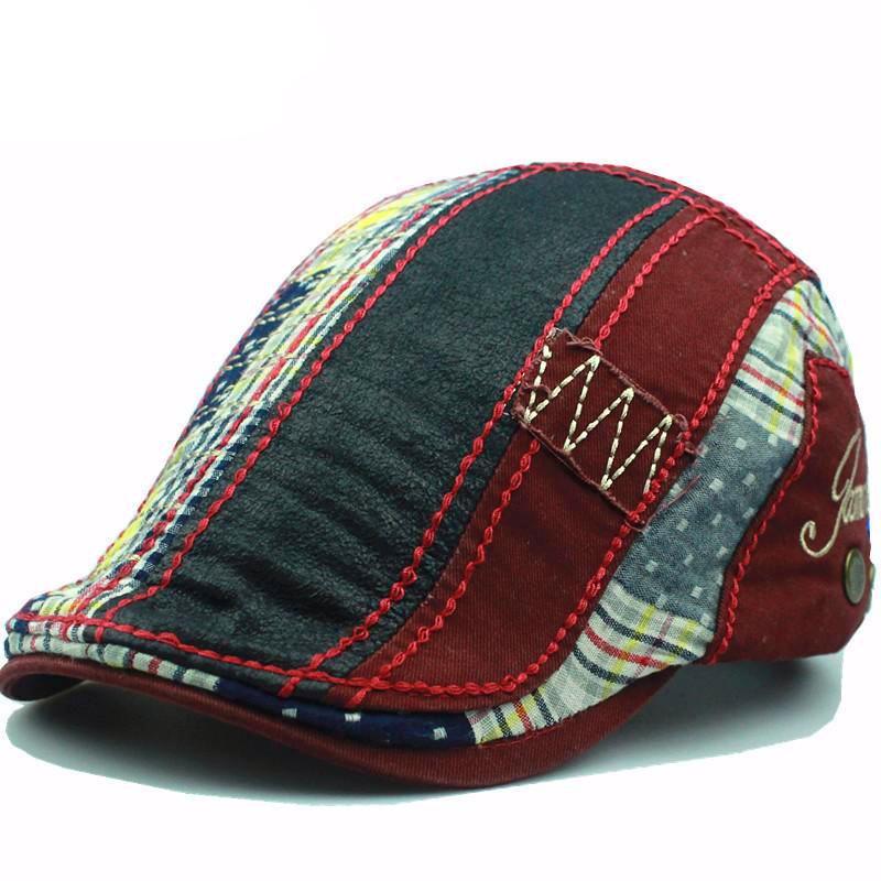 Patchwork Cap Beret Hat For Men