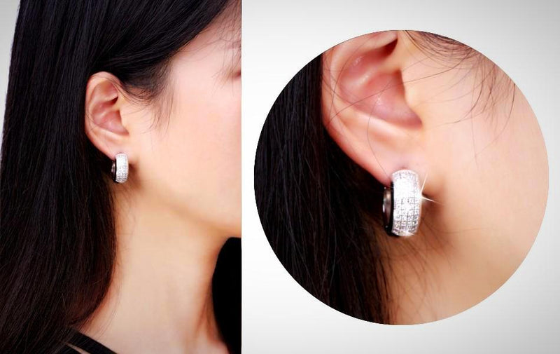 Fashion Hoop Earrings Austrian Crystal 