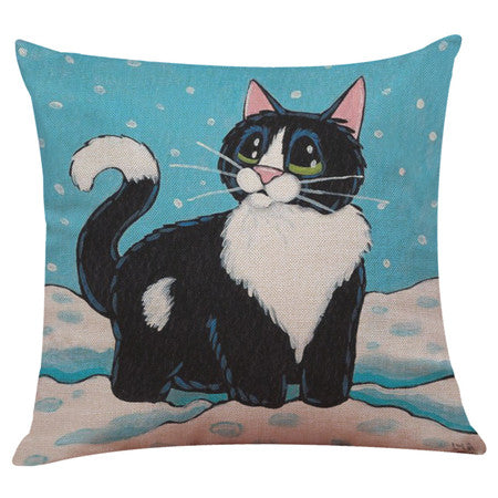 Cat Print Pillow Cases Cushion Covers