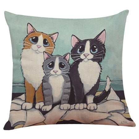 Cat Print Pillow Cases Cushion Covers 