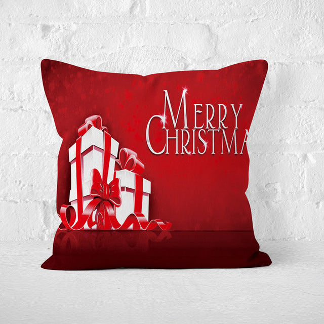Short Plush Santa Claus Soft Cushion Cover 