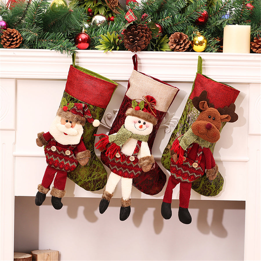 Reindeer Bag With Leg Christmas Stockings 