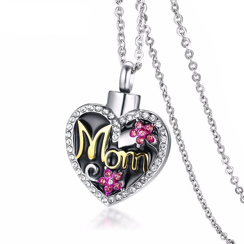 Heart Crystal Flower Necklaces Keepsake