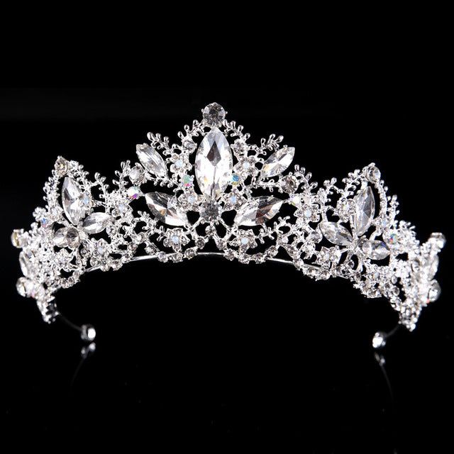 Silver Crystal Bridal Crown Tiaras