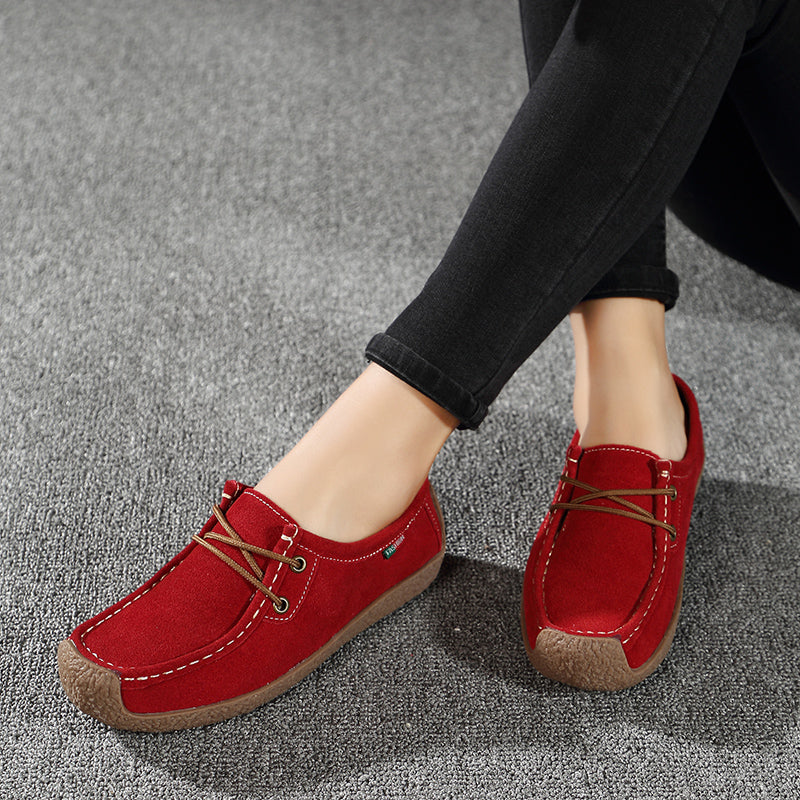 Women Wild Lace-up Breathable Loafers Shoes 