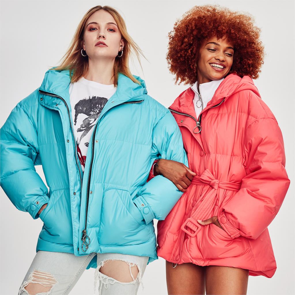 Designer Belted Down Coats Winter Women's Jacket