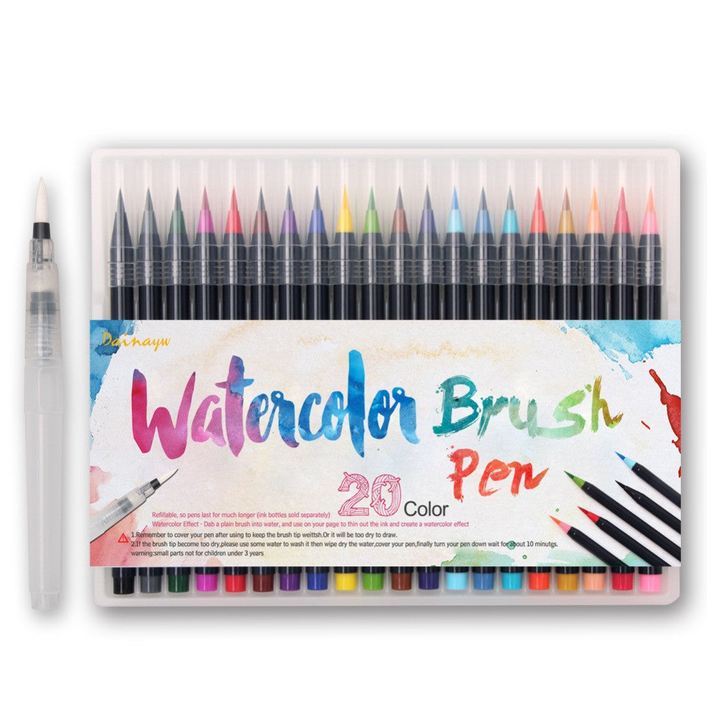 20 Color Premium Watercolor Brush Pen Set 