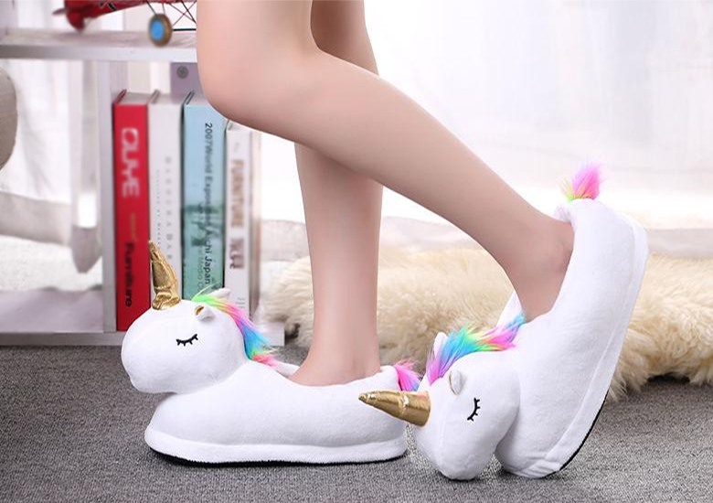Cute Plush Unicorn Slippers Home Slippers 