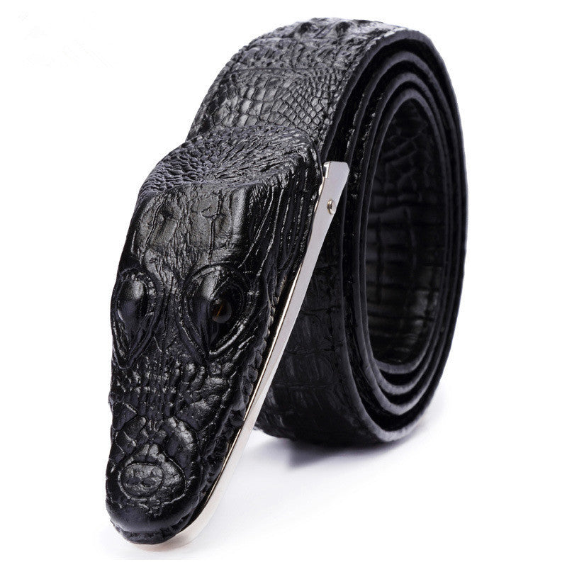 Crocodile Men's Belts Cow Leather Belt 