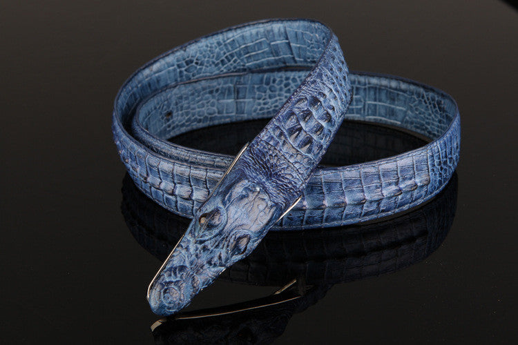 Crocodile Men's Belts Cow Leather Belt 