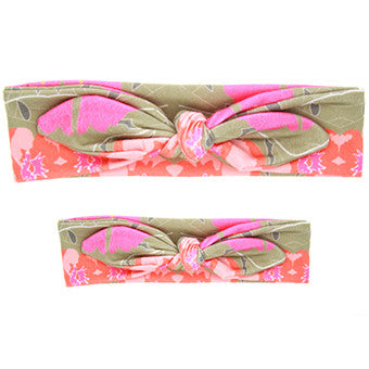 Multi-Color 2PC/Set Mom Baby Rabbit Ears Tie Bow Headband 