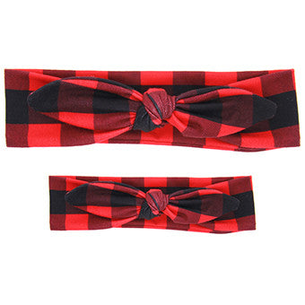 Multi-Color 2PC/Set Mom Baby Rabbit Ears Tie Bow Headband 