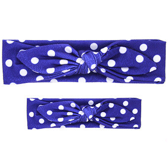 Multi-Color 2PC/Set Mom Baby Rabbit Ears Tie Bow Headband 