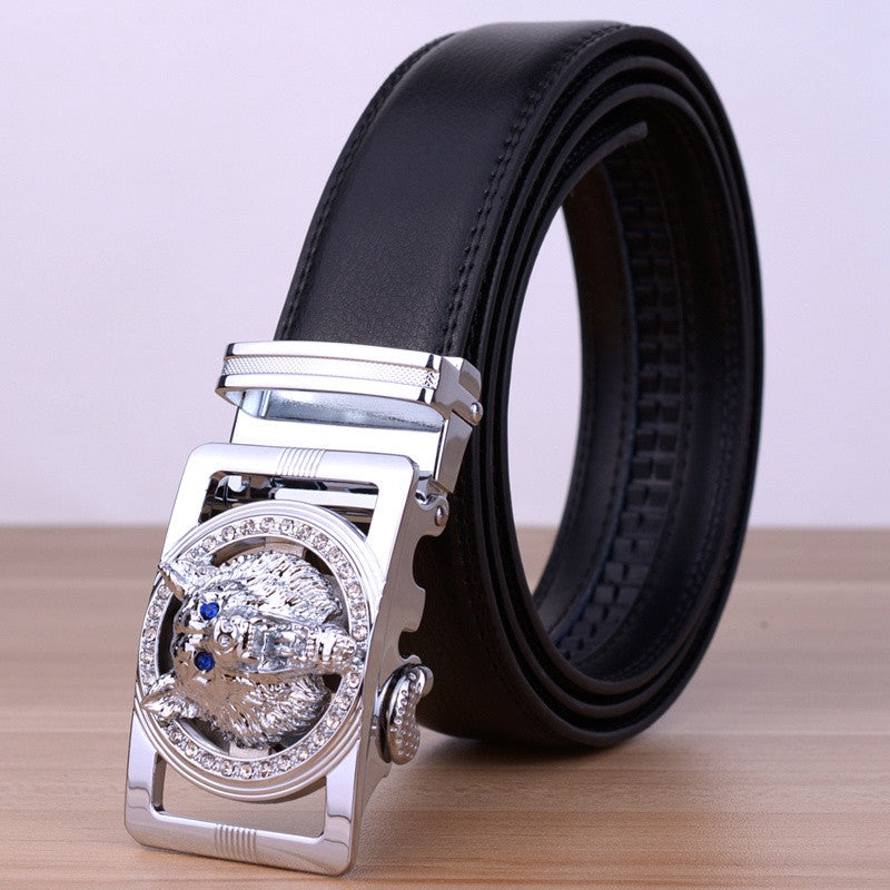 Men Leather Belts Automatic Belt Girdle 