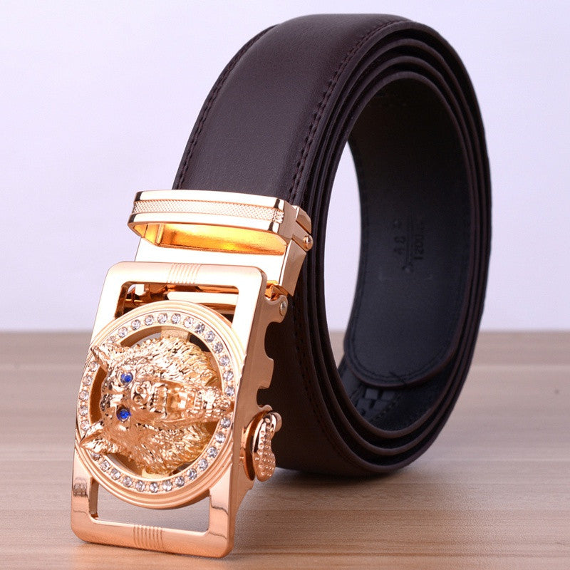 Men Leather Belts Automatic Belt Girdle 