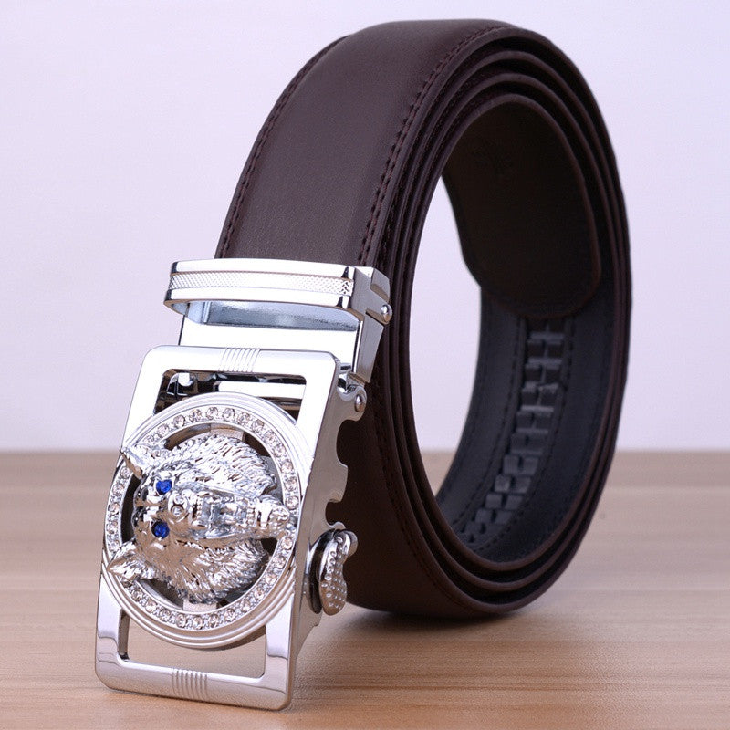 Men Leather Belts Automatic Belt Girdle 
