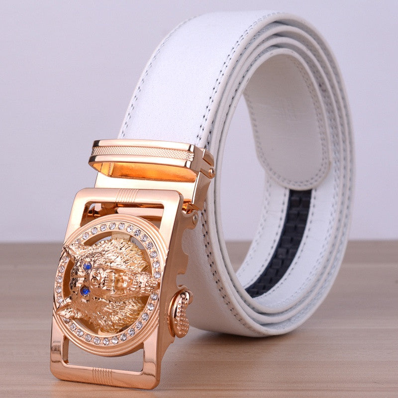 Men Leather Belts Automatic Belt Girdle 