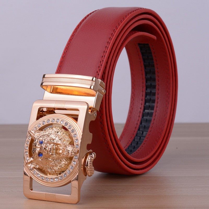 Men Leather Belts Automatic Belt Girdle 