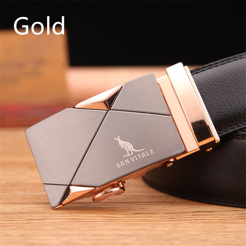 Leather Automatic Buckle Strap Belts For Men 