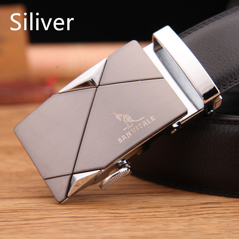 Leather Automatic Buckle Strap Belts For Men 