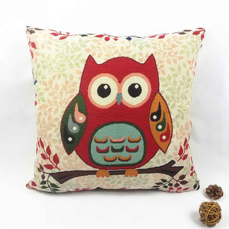 Owl Printed Cushion Pillow Cover 