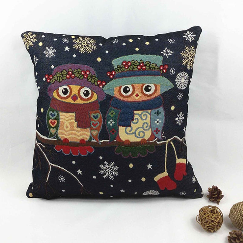 Owl Printed Cushion Pillow Cover 