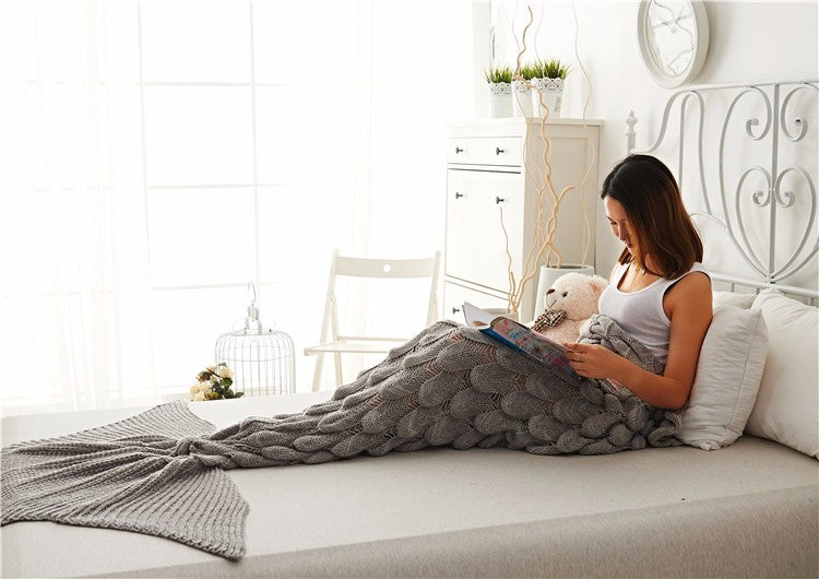 Handmade Mermaid Tail Blanket Kids Adult 