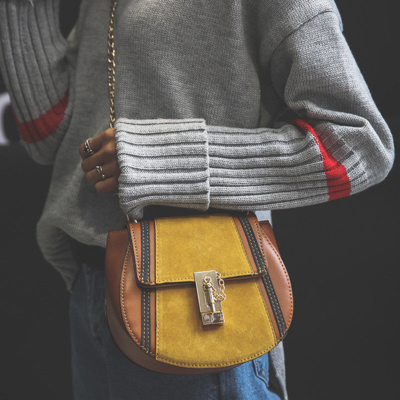Small Patchwork Saddle Crossbody Bag 