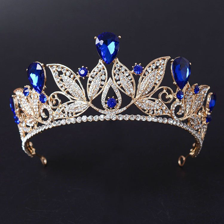 Vintage Red Rhinestone Bridal Tiara Hair Jewelry 
