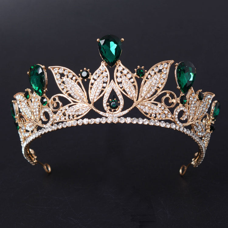 Vintage Red Rhinestone Bridal Tiara Hair Jewelry 