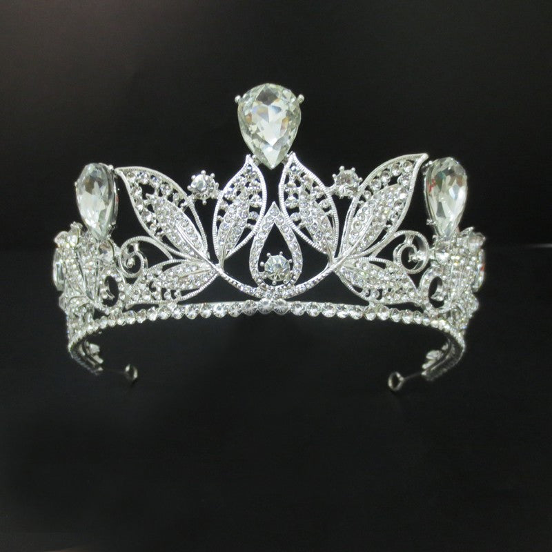 Vintage Red Rhinestone Bridal Tiara Hair Jewelry 
