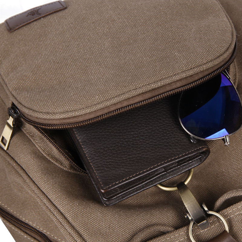 Unisex Canvas Rucksack School Bag 