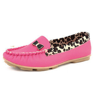 Women Fashion Leopard Flat Loafers Slip-On 