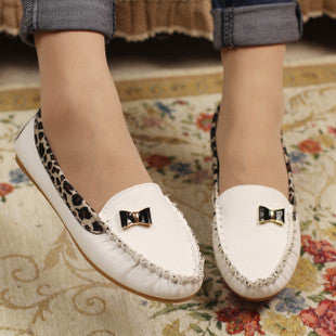 Women Fashion Leopard Flat Loafers Slip-On 
