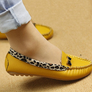 Women Fashion Leopard Flat Loafers Slip-On 